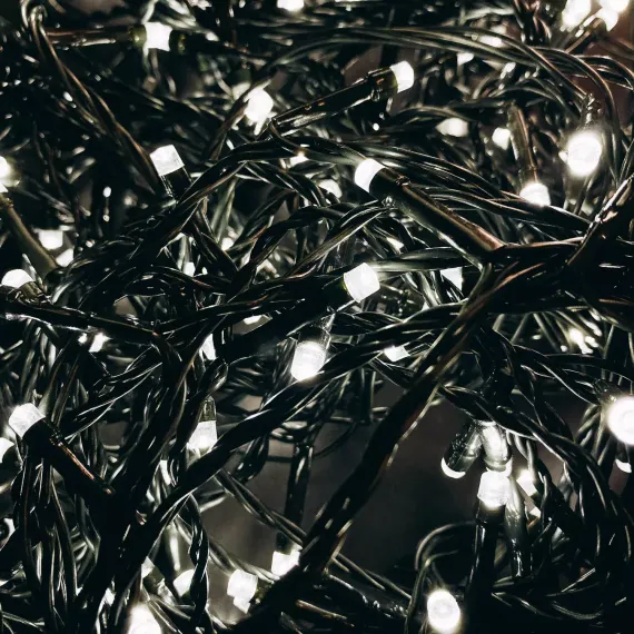 Светодиодная гирлянда Пятиминутка для ели высотой 2.1 м., 224 холодных белых LED ламп, зеленый ПВХ, Beauty Led (GFM224C-14-1W)