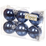 Новогодние шары 4 см (набор 6 шт) «Глянец», сапфир