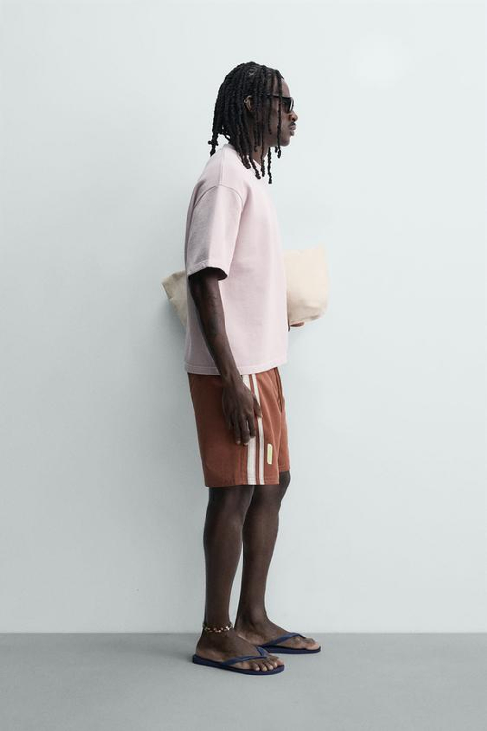ZARA X PUKAS SURF ДЛИННЫЕ ПЛАВКИ С ПОЛОСАМИ, КОРИЧНЕВЫЙ
