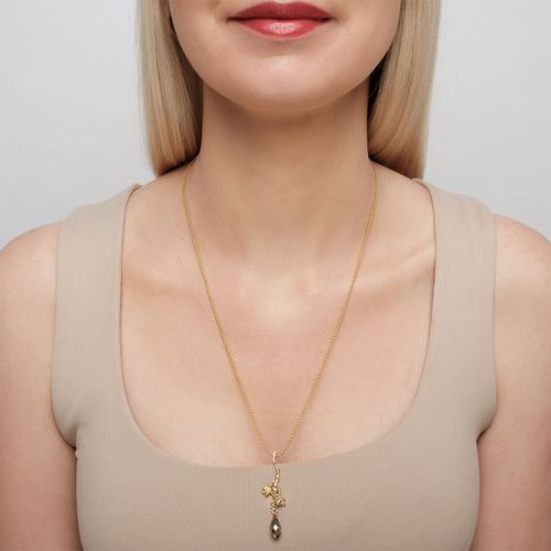 "Аурантиака" подвеска в золотом покрытии из коллекции "Царевна-Лягушка" от Jenavi с замком карабин