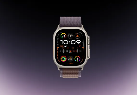 Часы Apple Watch Ultra 2 GPS + Cellular 49 мм, титановый корпус, ремешок Alpine Фиолетового цвета,размер L