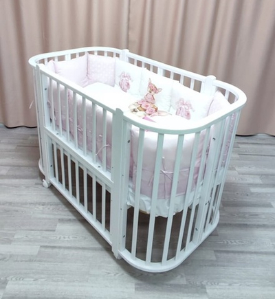 Кроватка трансформер Incanto Nuvolla Lux 5 в 1, цвет белый/белый