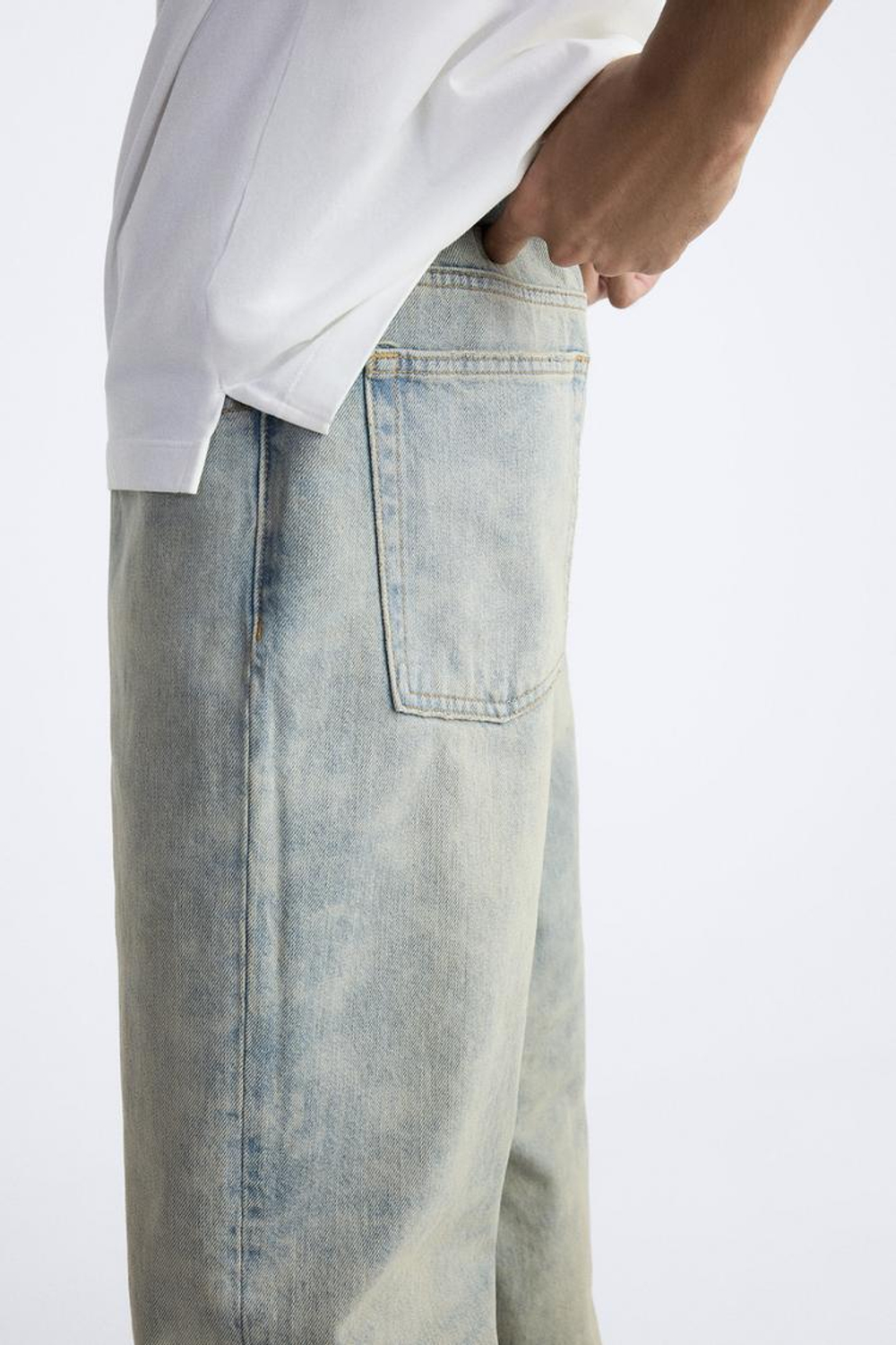 ZARA ДЖИНСЫ STRAIGHT-LEG, ЗЕЛЕНОВАТО-СИНИЙ