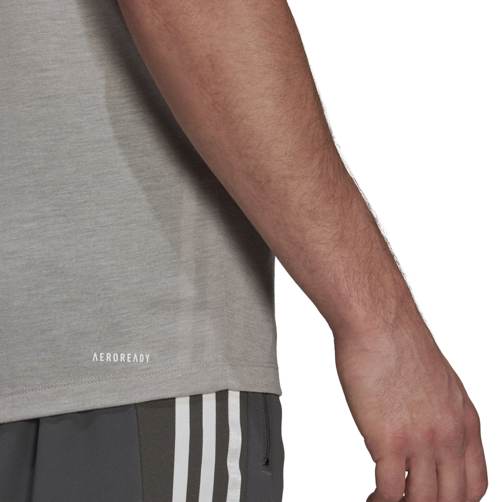 Мужское теннисное поло adidas Primeblue Designed 2 Move Heathered Sport T-Shirt Men - Grey, White