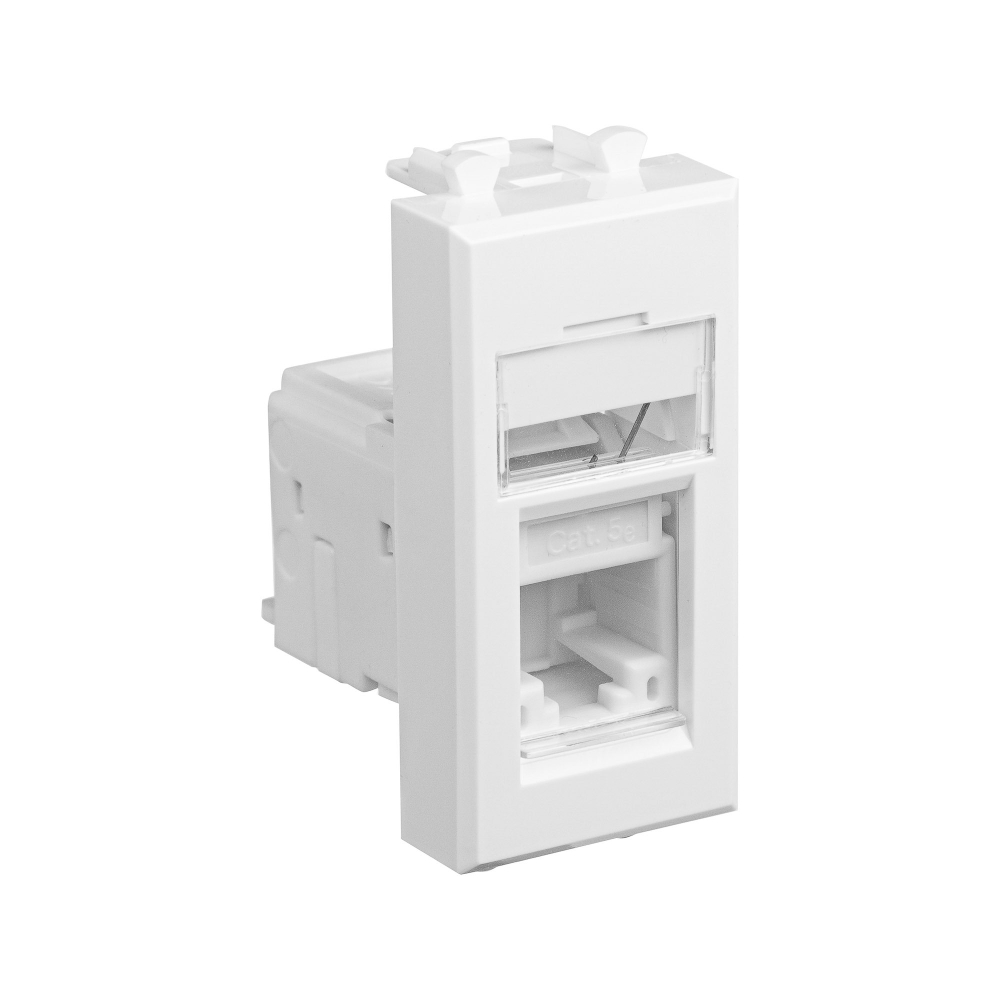 Компьютерная розетка RJ-45 модульная, кат.5е, "Avanti", "Белое облако", 1 модуль