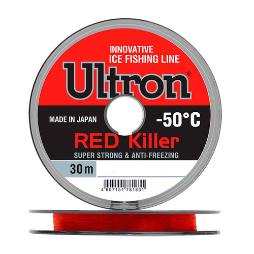 Леска ULTRON Red Killer 0,11 мм., 1,5 кг, 30 м, красная