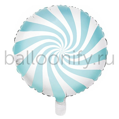 Фольгированная фигура, круг, " Леденец Пастель Light Blue,18"/45СМ