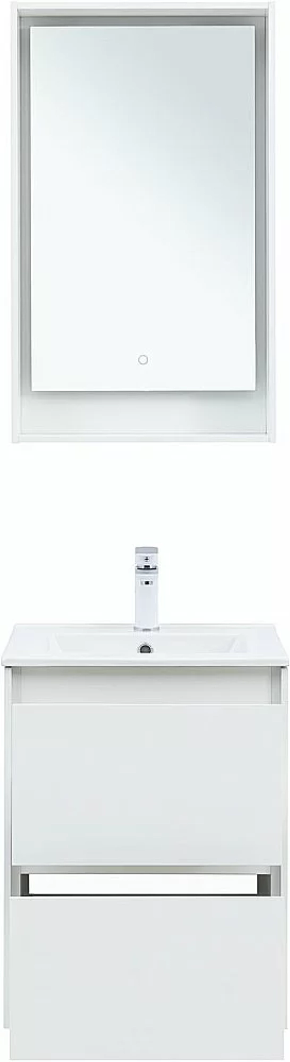 Тумба с раковиной Aquanet Милан 336366/303190 50 белый глянец
