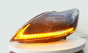 Передние фары Форд Фокус 2 2009-2011 V11 type [Комплект Л+П; ходовые огни; биксеноновая линза; светодиодный поворотник]