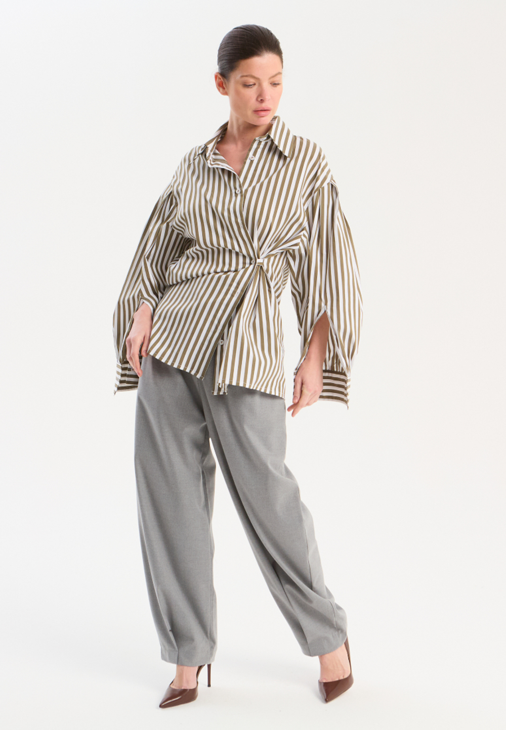 Рубашка с объемными рукавами