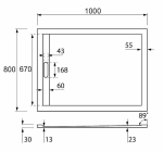 Душевой поддон Cezares TRAY AS-AH 100x80
