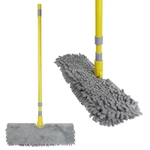 Швабра Флеттер 2-стор.Мамонтенок чистолюб микрофибра бархат+лапша, телескоп.ручкаСер