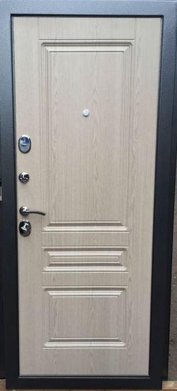 Входная металлическая дверь Рекс 24 Силк Титан / ФЛ-243 Дуб беленый  16мм