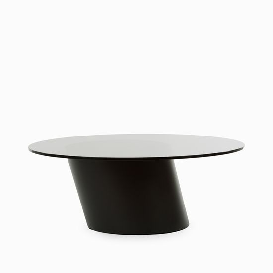 Кофейный стол Exalto 80х35 сталь и стекло