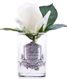 Ароматизированная роза слоновая кость в прозрачной вазе, Cote Noire