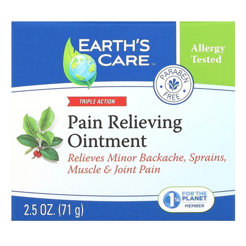 Earth's Care, Обезболивающая мазь тройного действия, 2,5 унции (71 г)