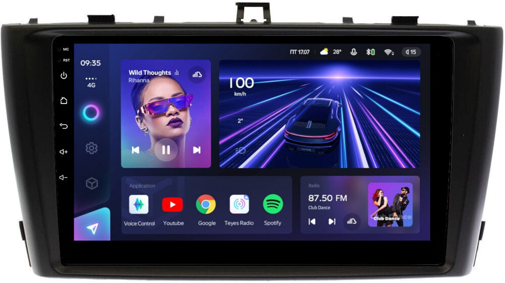 Магнитола для Toyota Avensis 2008-2015 (рамка черная) - Teyes CC3L на Android 10, 8-ядер, CarPlay, 4G SIM-слот