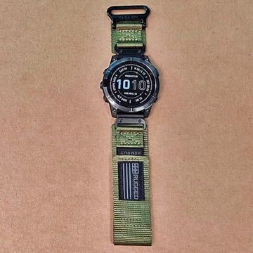 Нейлоновый ремешок Hemsut Rugged 22 мм для Garmin Fenix 7 6 5, Epix Gen 2 47mm, MARQ, Instinct, Forerunner (Хаки)