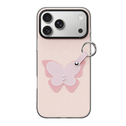 Чехол светло-розового цвета (Butterfly Edition) для смартфона iPhone 17 Pro, серия Luvy Series (со съемным ремешком) от Dux Ducis