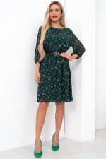 Платье Энджи (зеленый/принт) Р11-2015/3 Nikol (Акция)