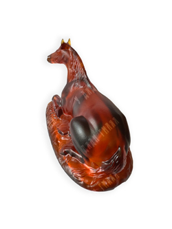 [Коллекционная скульптура в стиле ар-деко] «Лошадь». Hoffmann (Хоффман), Богемия. Сатинир. стекло.