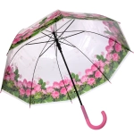 Зонт-трость женский купол «Цветы», 8 спиц, цвет микс, d-80см, длина в слож. виде 82см