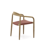 Стул Glynis из массива эвкалипта с розовой веревкой