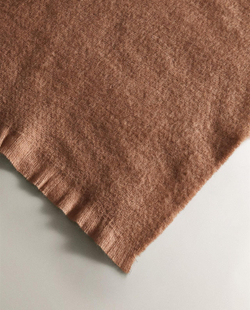 Zara Home - Мягкий плед с бахромой, терракота, 140x190 см