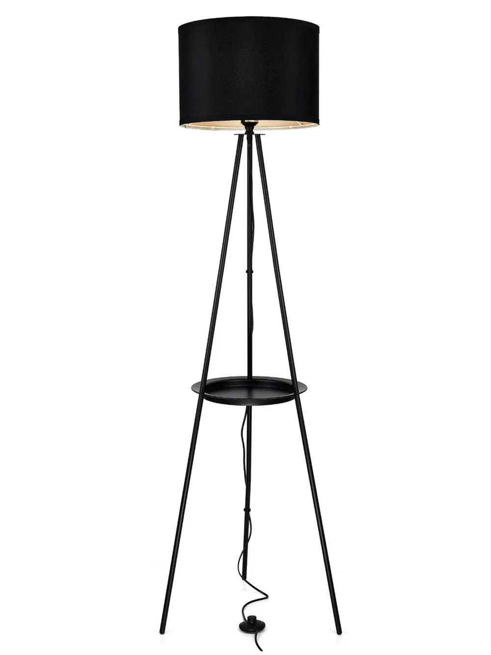 Напольный торшер с полкой