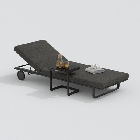 Шезлонг Ideal Patio КОСТА на колесах маренго - каркас карбон