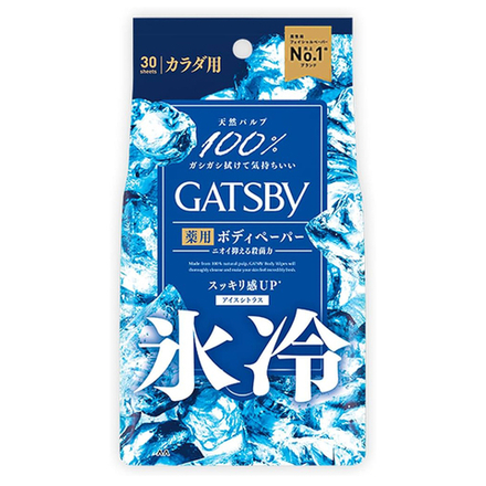 Салфетки - дезодорант для лица и тела охлаждающие Gatsby Body Wipes