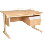 Растущая парта Дэми СУТ 25 с задними полками СУТ.15.210 и навесной тумбой (1200×880 мм)