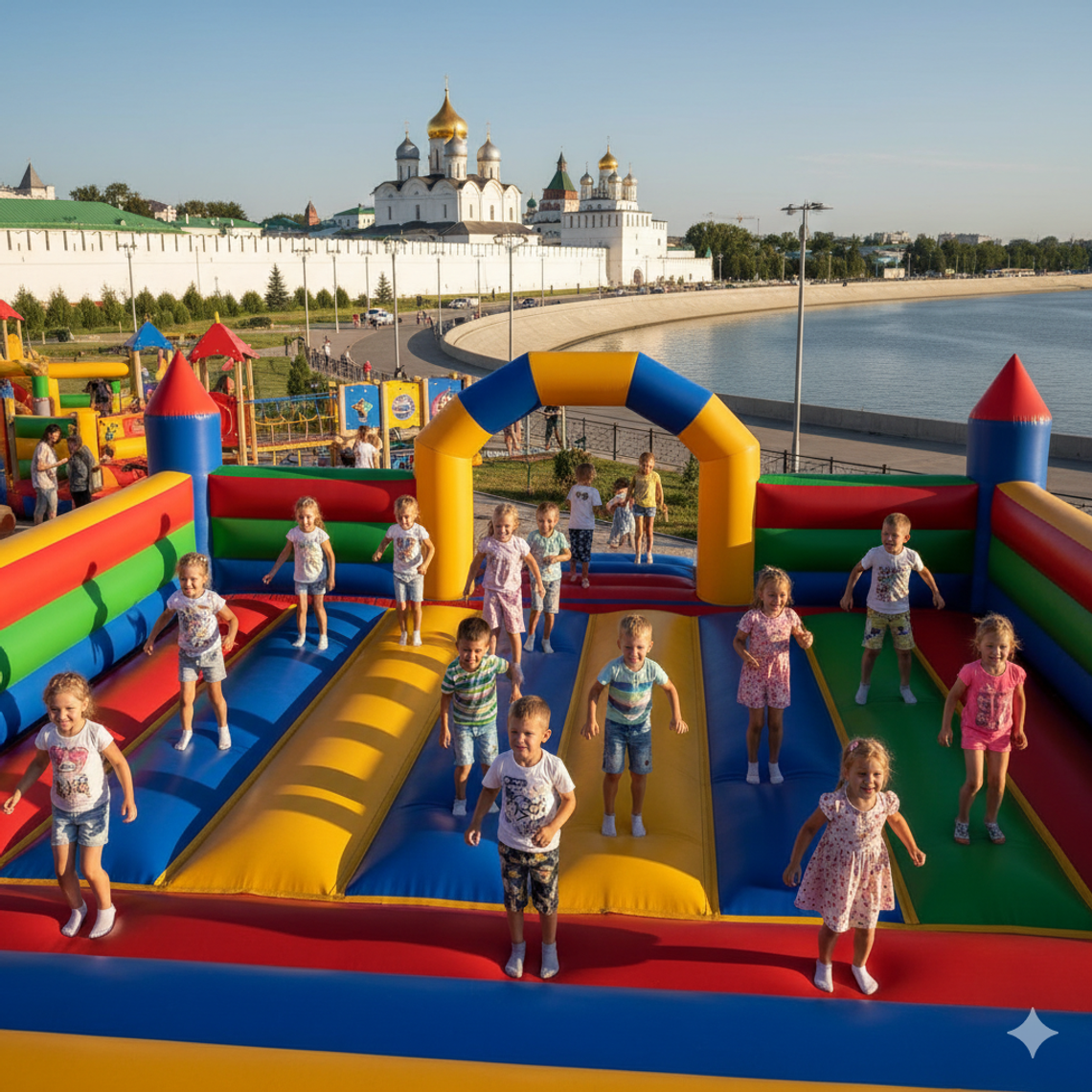 Надувной батут купить в Астрахани недорого от БатутМастер 🎉