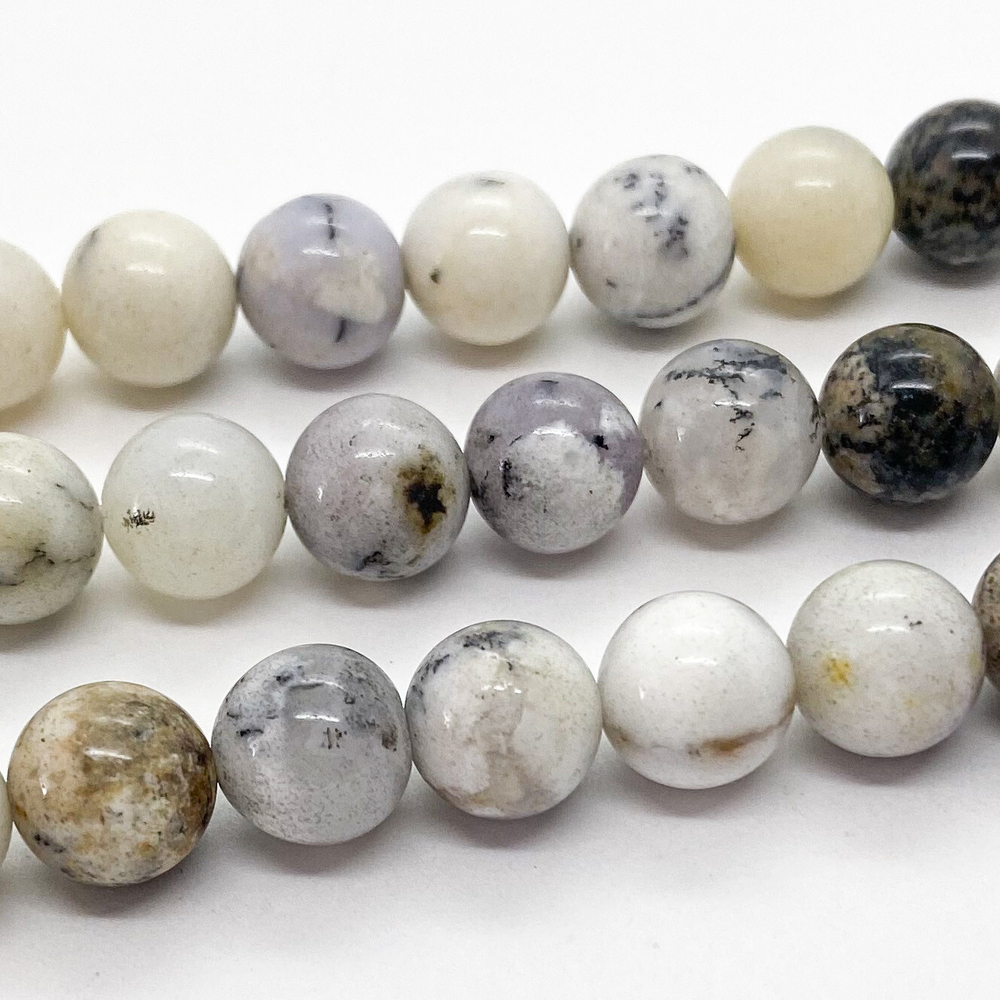 Бусины Опал, диаметр 8,5-8,6 мм, цена за 22 шт (1/2 нити)