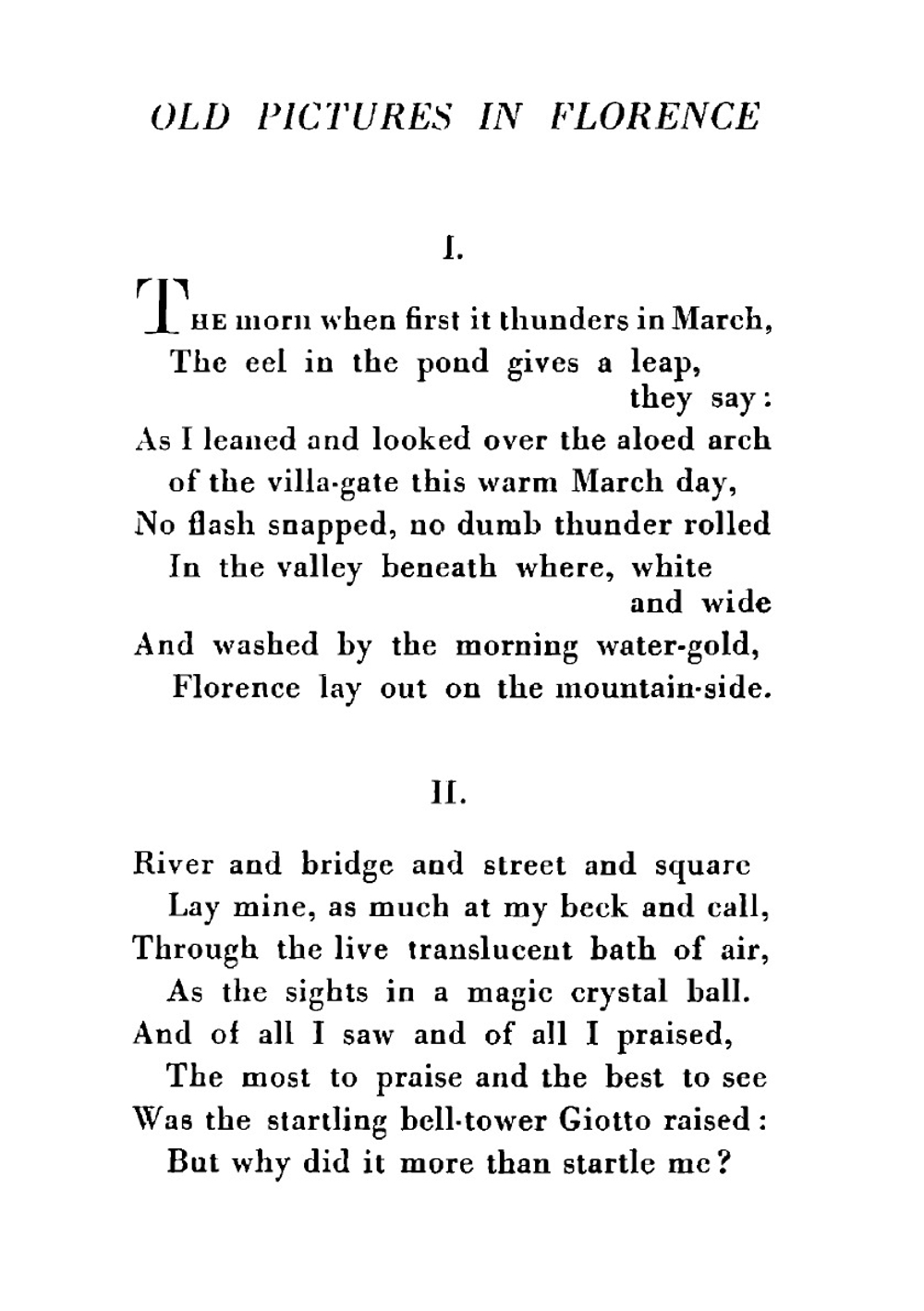 Old pictures in Florence | Robert Browning