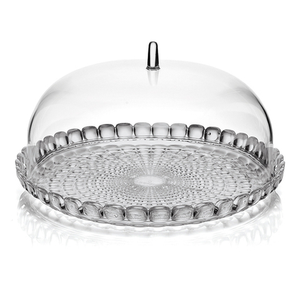 Блюдо сервировочное с крышкой tiffany, D30 см, серое