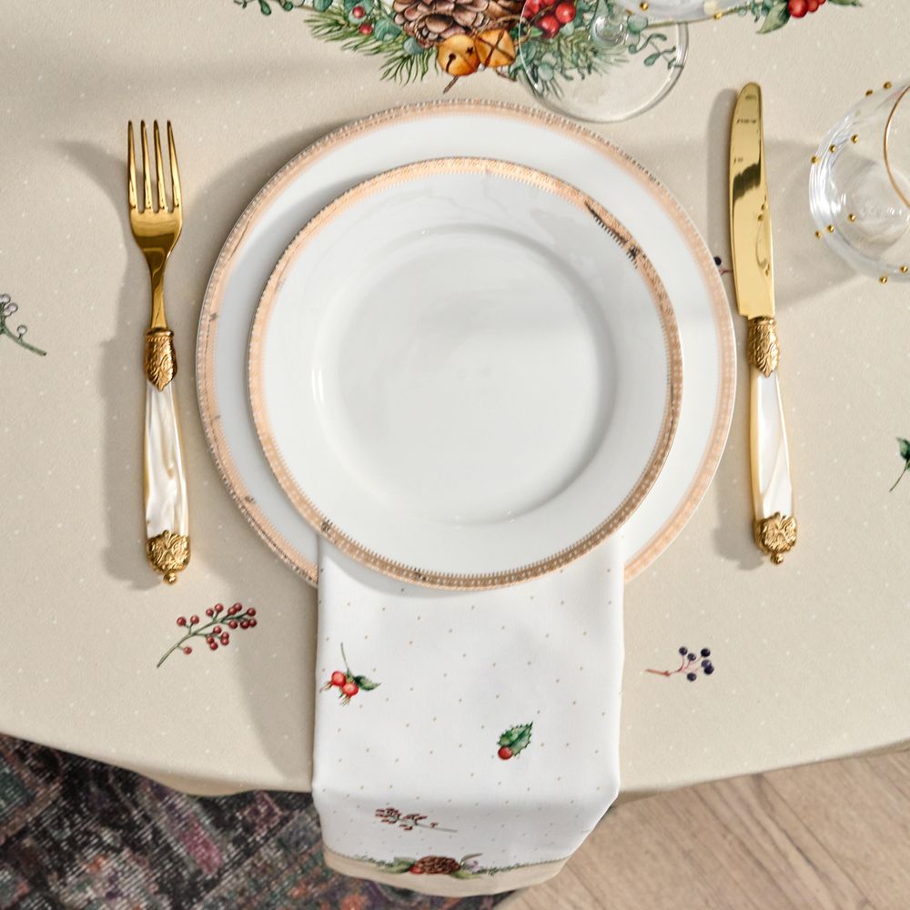 НАБОР САЛФЕТОК ИЗ 2-Х ШТ "CELEBRATION",40Х40СМ, 100% ХЛОПОК,БЕЖЕВЫЙ,ТВИЛ, ГОРОХ