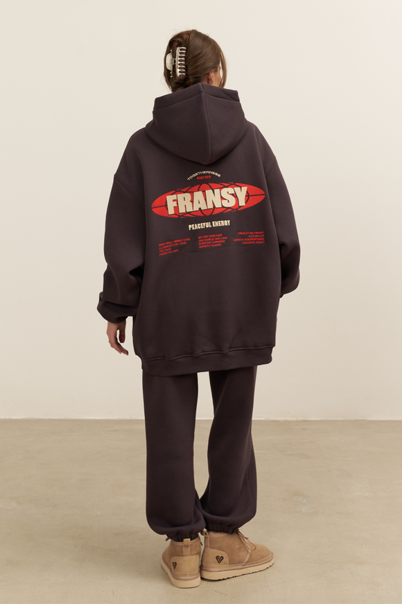 Худи 03 FRANSY PLANET, с начесом, антрацит