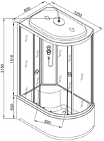 Душевая кабина AvaCan L620L с гм. и эл.