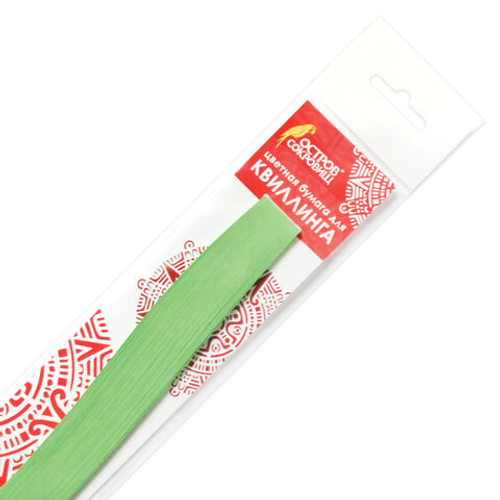 Бумага для квиллинга светло-зеленая, 125 полос, 3 мм х 300 мм,130 г/м2, ОСТРОВ СОКРОВИЩ, 128763 И