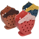 Подставка для столовых приборов «Клубника» 18,5*7см пластиковая, 2 секции