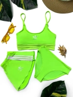 купальник раздельный 3 в 1 с шортами спортивный Adidas