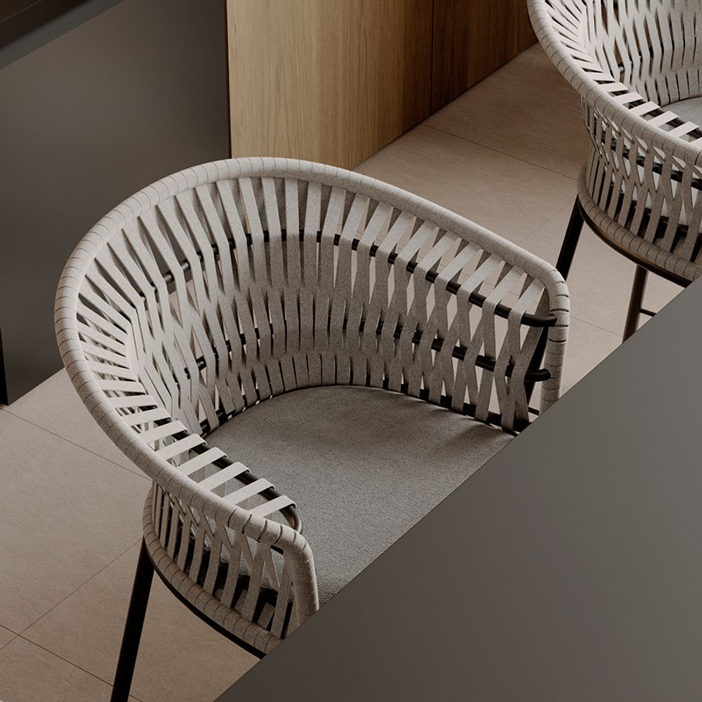 Стул полубарный Haugen, темно-серый/светло-серый