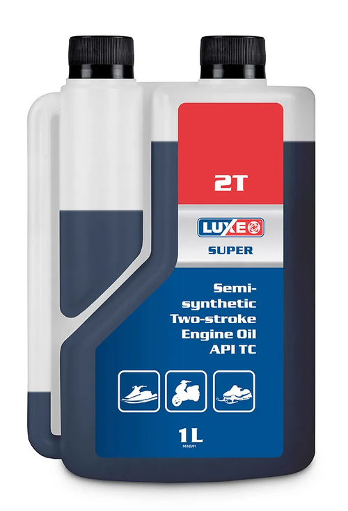 Моторное масло для 2Т-двигателей Luxe Super 2Т, с дозатором, полусинтетическое, 1 л