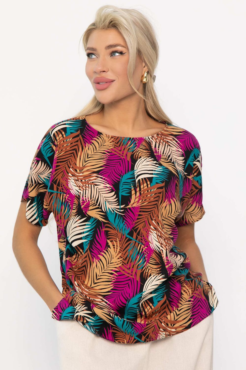 Блуза Кармен (желто-розовая) Б13723-30М LT Collection