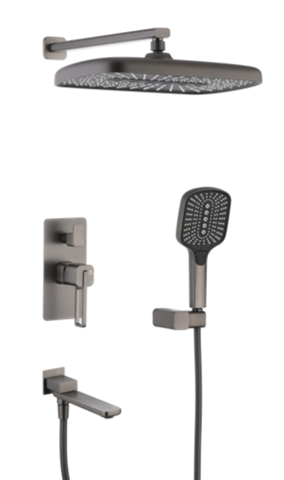 12165-Q Смеситель встраиваемый для душа с 3-функ. (ГРАФИТ) GANZER (6/1шт)