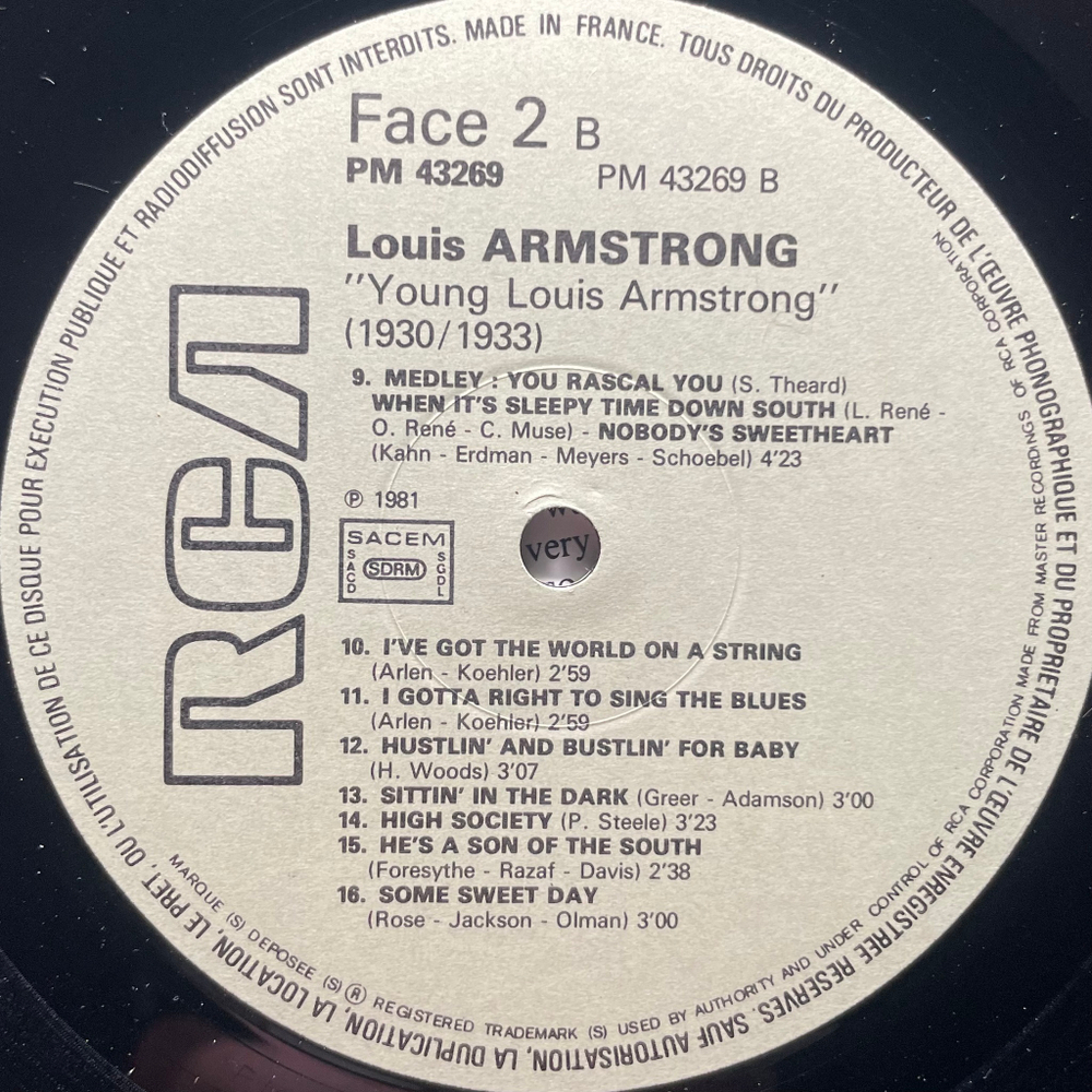 Louis Armstrong ‎– Young Louis Armstrong (1930-1933) 2LP (Франция 1981г.)