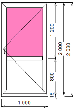 Дверь из ПВХ 2000 х 1000