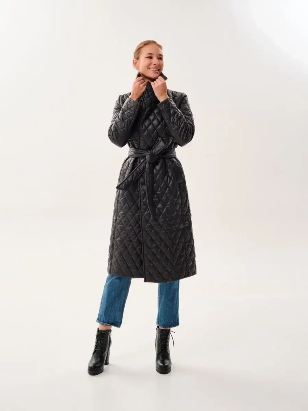 Пальто женское стеганое демисезонное
