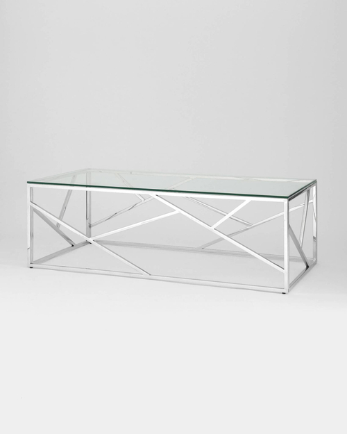 Журнальный стол 120*60 АРТ ДЕКО серебро